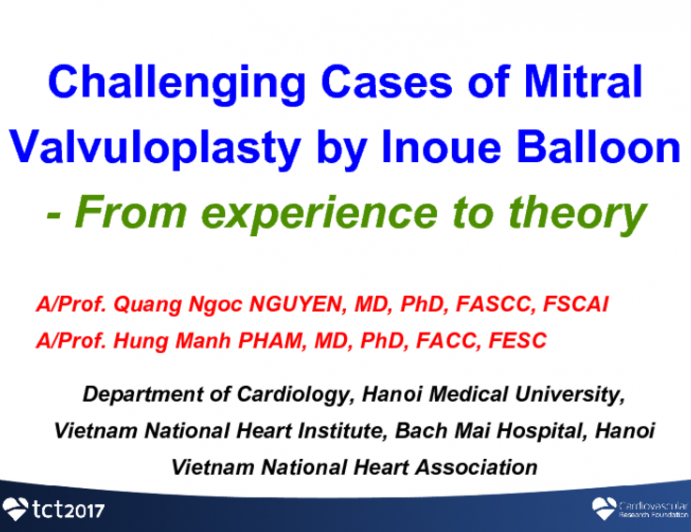 Vietnam Presents: Challenging Cases of Mitral Valvuloplasty