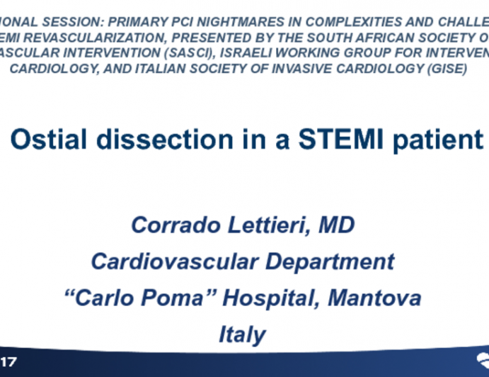 Italy Presents a Case: Ostial Dissection in a STEMI Patient