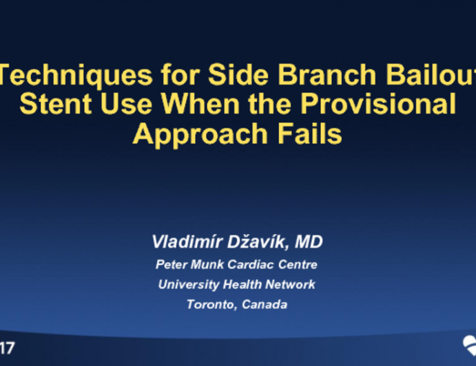 Techniques for Side Branch Bailout Stent Use When the Provisional Approach Fails