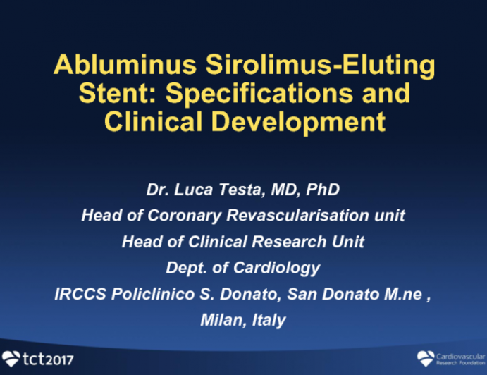 Abluminus Sirolimus-Eluting Stent: Specifications and Clinical Development