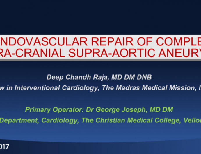 Endovascular Repair of Complex Extracranial Supra-aortic Aneurysms: 2 Case Reports