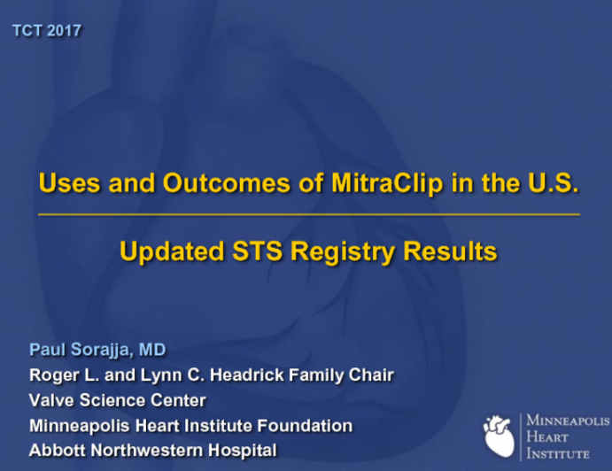 Uses and Outcomes of the MitraClip in The US: Updated STS Registry Results