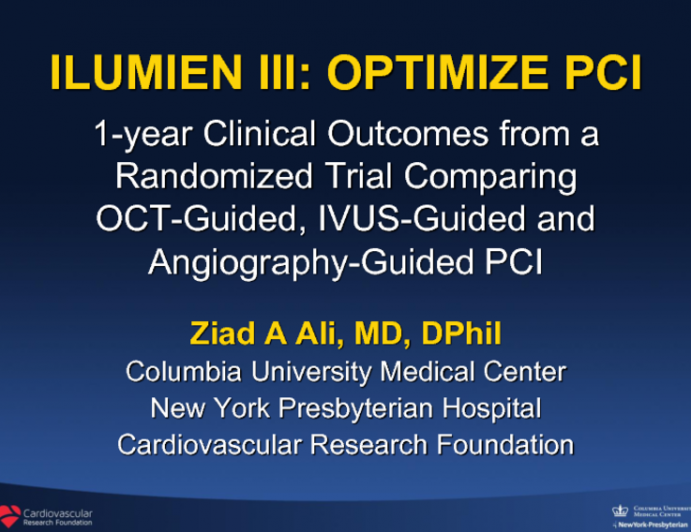 ILUMIEN III: 1-Year Outcomes From a Randomized Trial of OCT-Guided vs IVUS-Guided vs Angiography-Guided Stent Implantation