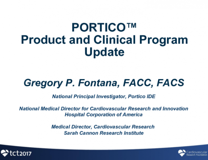 PORTICO TAVR – Technology Review and Clinical Program Updates