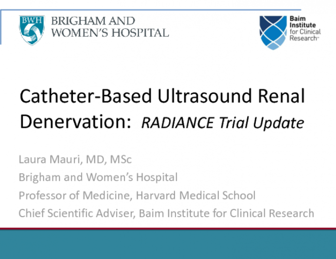 Catheter-Based Ultrasound Renal Denervation: RADIANCE Trial Update