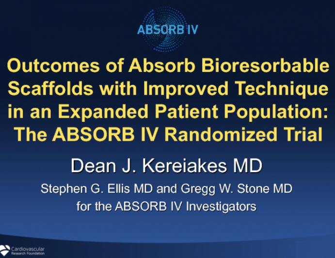 ABSORB IV 30-Day Results: Is Improved Technique Reflected in Superior Early Outcomes?