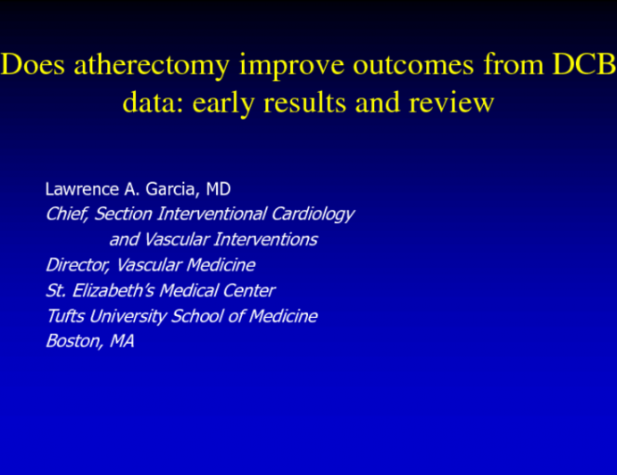 Will Atherectomy Improve the Results of Drug Coated Balloons? Preclinical and Early Clinical Data