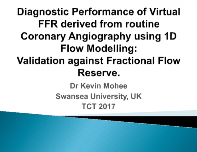 Diagnostic Performance of Virtual FFR Derived From Routine Coronary Angiography Using 1D Flow Modelling: Validation Against Conventional FFR