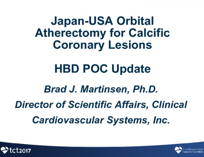 Japan-USA Orbital Atherectomy for Calcific Coronary Lesions
