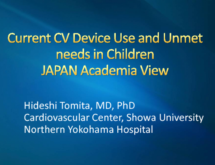 Current CV Device Use and Unmet Needs in Children: Japanese Academic View