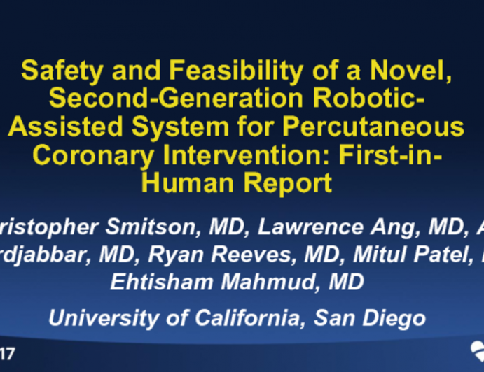 Safety and Feasibility of a Novel, Second Generation Robotic-assisted System for Percutaneous Coronary Intervention: First-in-Human Report