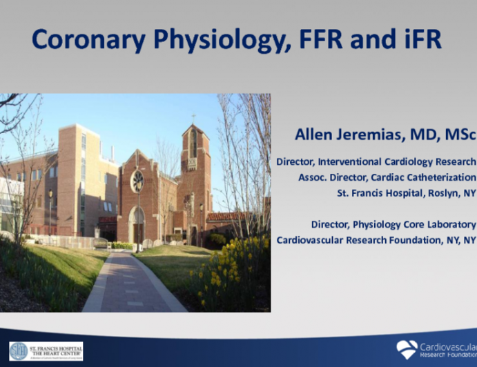 Coronary Physiology, FFR and iFR