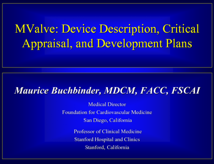 Emerging TMVR 3: M-Dock - Device Description, Critical Appraisal, and Development Plans