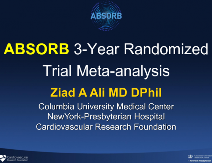 ABSORB 3-Year Meta-analysis: 3-Year Outcomes of a Bioresorbable Scaffold Compared to a Metallic DES From an Individual Patient Data Meta-analysis of Four Randomized Trials