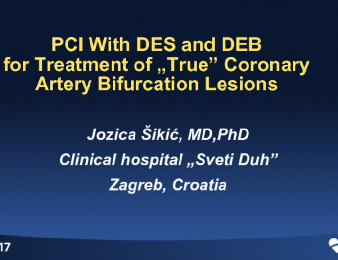 PCI With DES and DEB for Treatment of "True" Coronary Artery Bifurcation Lesions