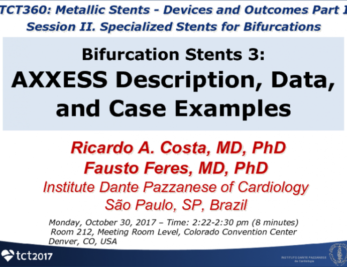 Bifurcation Stents 2: AXXESS Plus Description, Data, and Case Examples