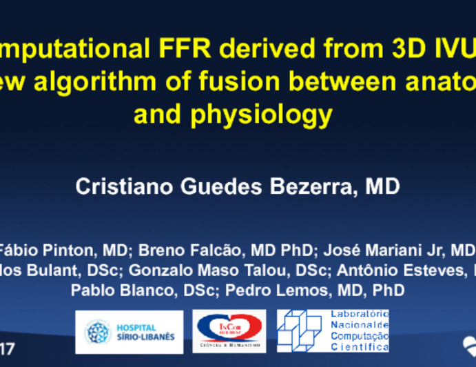 TCT 72: Computational Fractional Flow Reserve Derived From Three-Dimensional Intravascular Ultrasound: A New Algorithm of Fusion Between Anatomy and Physiology