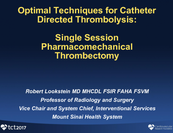 Optimal Techniques for Catheter-Directed Thrombolysis