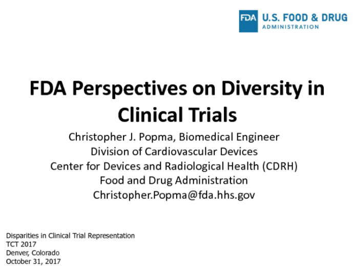 FDA Perspectives on Diversity in Clinical Trials