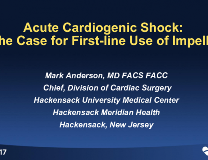 Acute Cardiogenic Shock: The Case for First-line Use of Impella