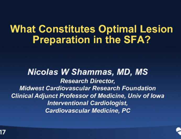 What Constitutes Optimal Lesion Preparation in the SFA?