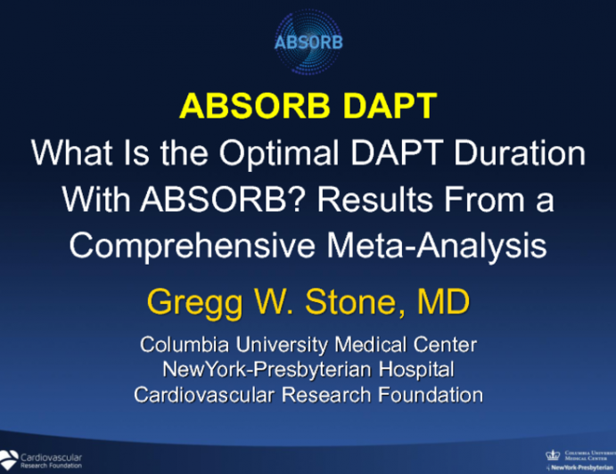 What Is the Optimal DAPT Duration With ABSORB? Results From a Comprehensive Meta-Analysis