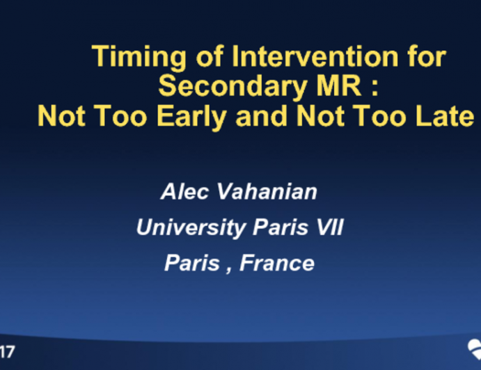 Timing of Intervention for Secondary MR: Not Too Early and Not Too Late?