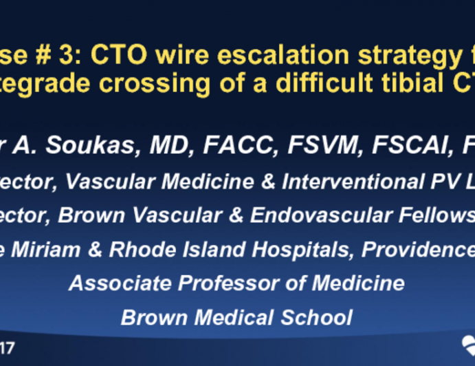 Case #3: CTO Wire Escalation Strategy for Antegrade Crossing of a Difficult Tibial CTO (With Discussion)