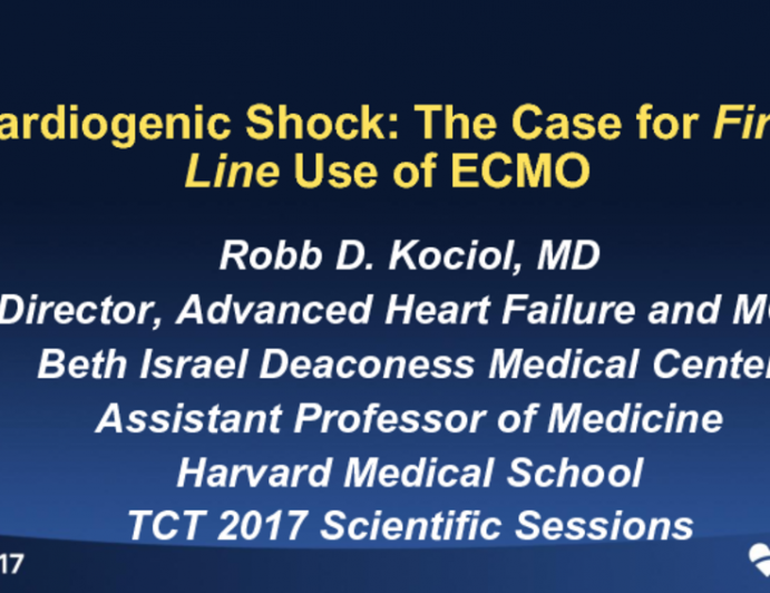 Acute Cardiogenic Shock: The Case for First-line Use of ECMO