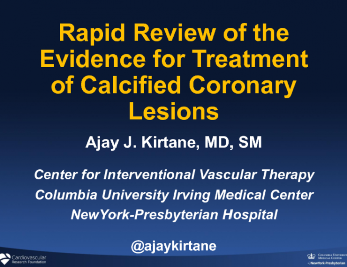 Rapid Review of the Evidence for Treatment of Calcified Coronary Lesions