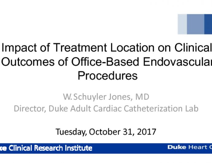 Impact of Treatment Location on Clinical Outcomes of Office-Based Endovascular Procedures