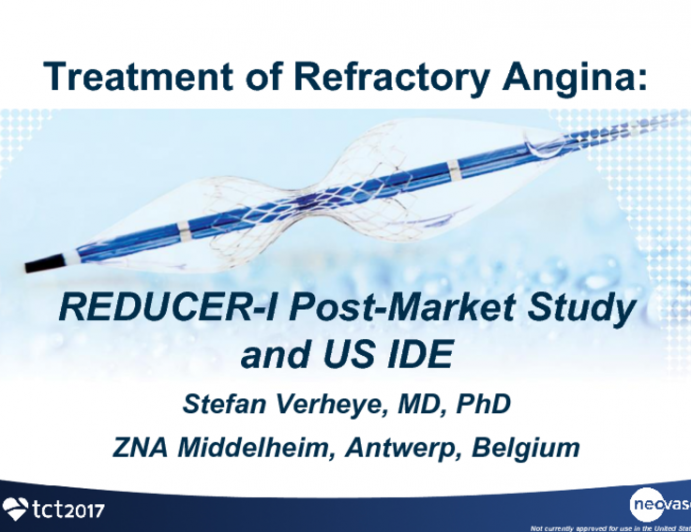 Special Lecture: Treatment of Refractory Angina - Reducer-1 European Registry and US Approval Trial (With Discussion)