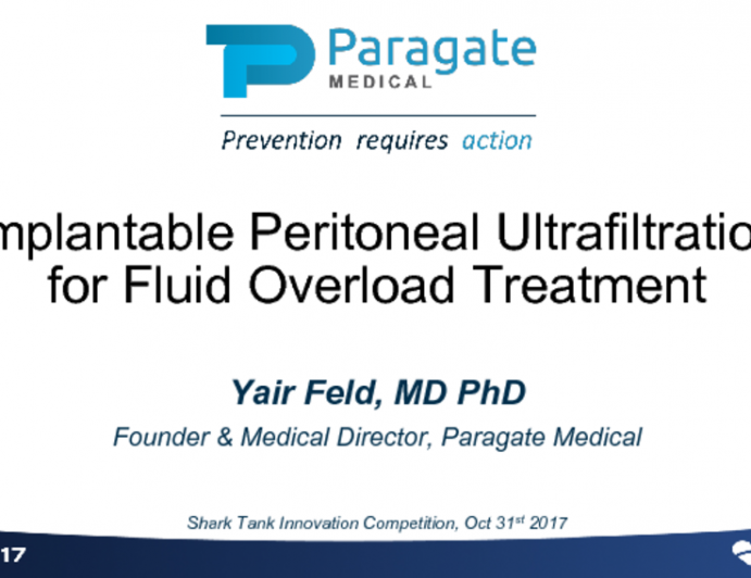 Implantable Peritoneal Ultrafiltration for Fluid Overload Treatment (Paragate)
