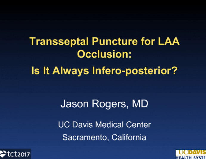 Trans-septal Puncture for LAA Occlusion: Is It Always Inferoposterior? (With Discussion)