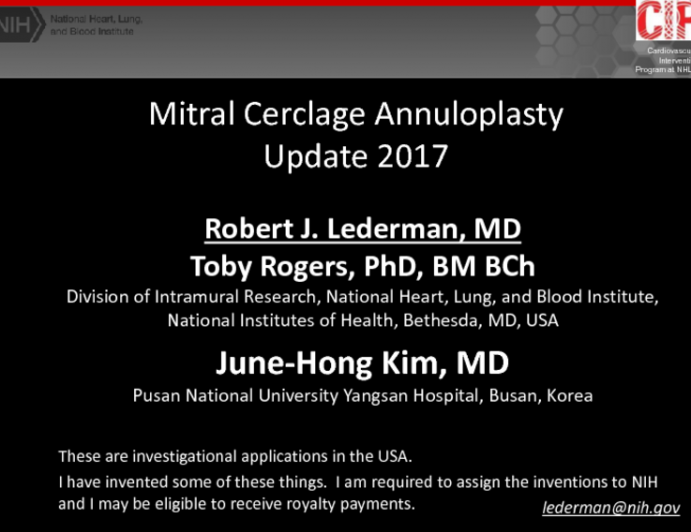 Update of Mitral Cerclage Annuloplasty