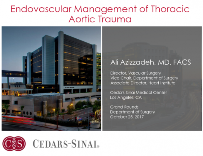 Endovascular Management of Thoracic Aortic Trauma