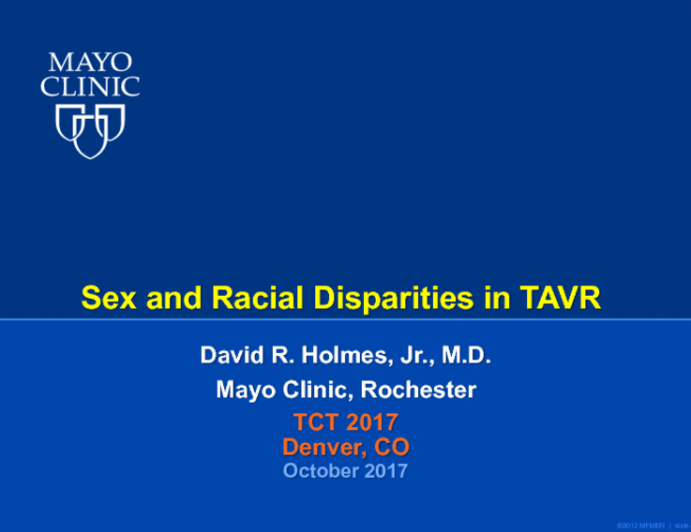 Sex and Racial Disparities in TAVR