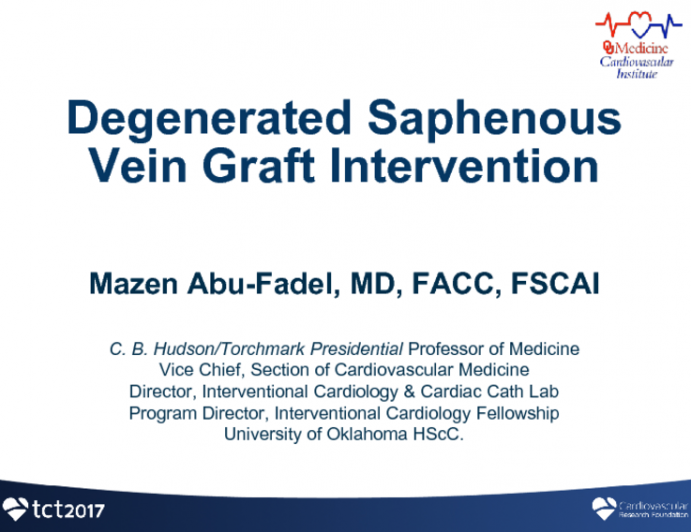 Case Presentations: Degenerated Saphenous Vein Grafts (With Discussion)