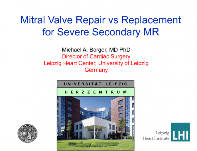 Surgical Repair vs Replacement for Severe Secondary MR