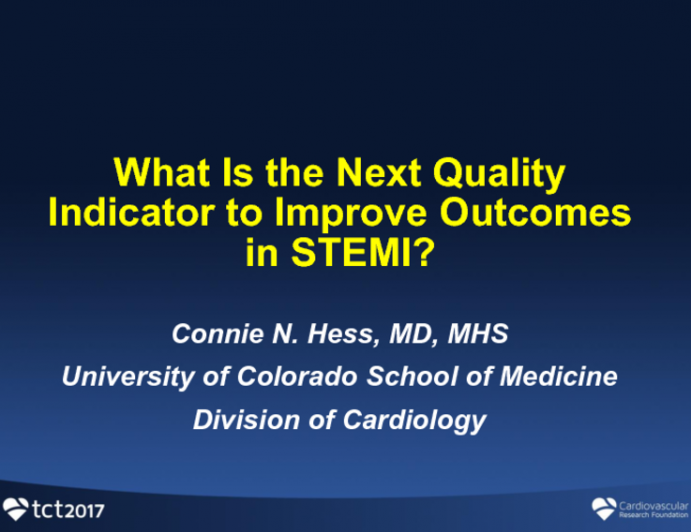 What Is the Next Quality Indicator to Improve Outcomes in STEMI?