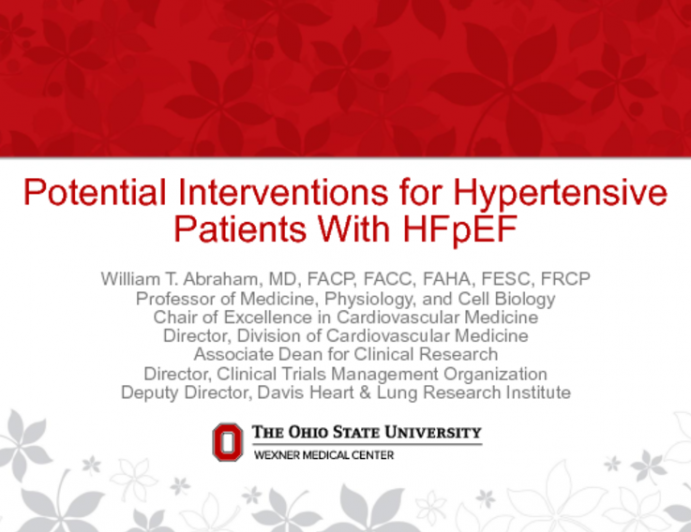 Potential Interventions for Hypertensive Patients With HFpEF