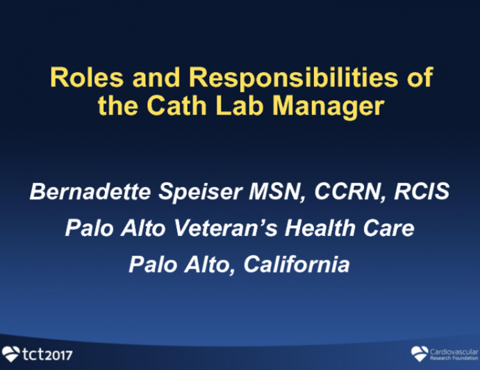 The Role and Responsibilities of the Cath Lab Manager