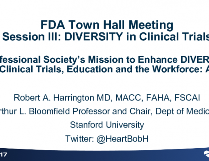 Professional Society's Mission to Enhance DIVERSITY in Clinical Trials, Education and the Workforce: AHA