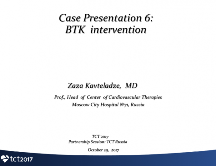 Case Presentation 6: BTK Intervention