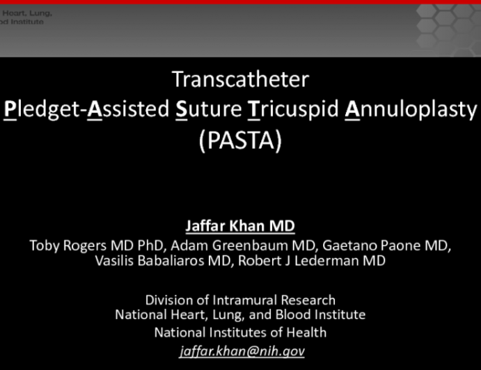 TCT 87: Transcatheter Pledget-Assisted Suture Tricuspid Annuloplasty (PASTA)