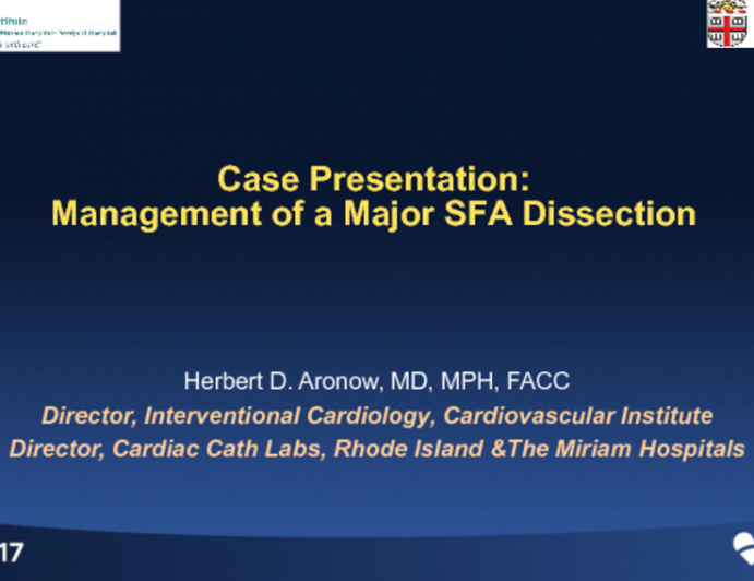 Case Presentation: Management of a Major SFA Dissection