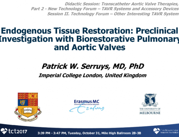 Endogenous Tissue Restoration: Preclinical Investigation With Restorative Pulmonary and Aortic Valves