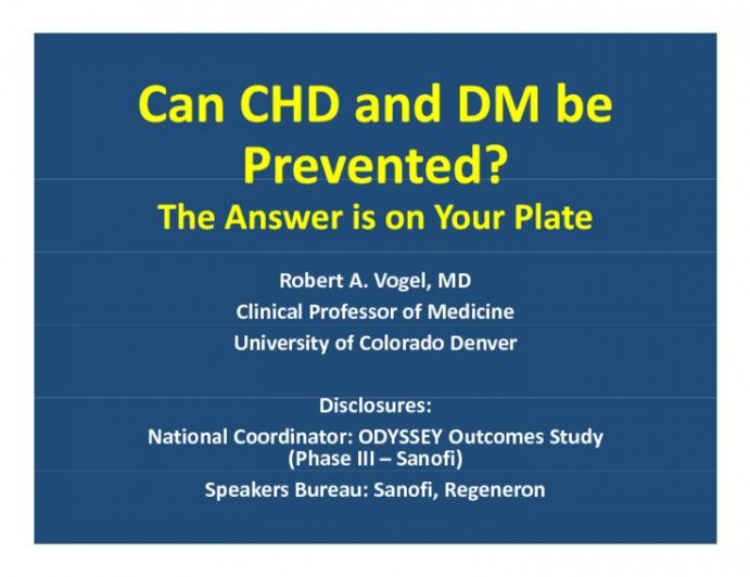 Can CHD and DM be Prevented? The Answer is on Your Plate