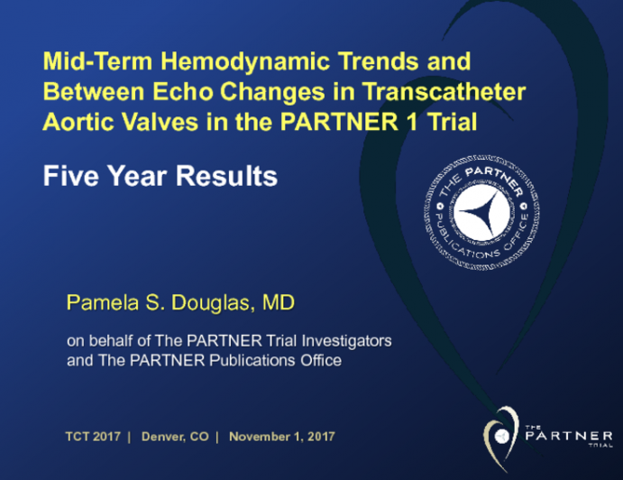 Hemodynamic Trends on Serial Echocardiograms after TAVR: Comprehensive 5-Year Analyses From PARTNER