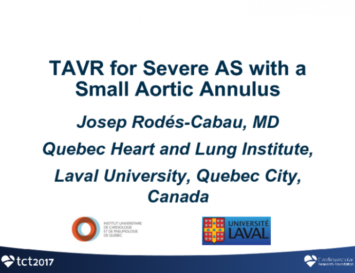 TAVR for Severe AS… With a Small Aortic Annulus